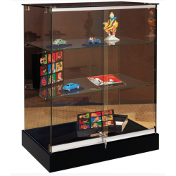 Vitrine basse socle noir