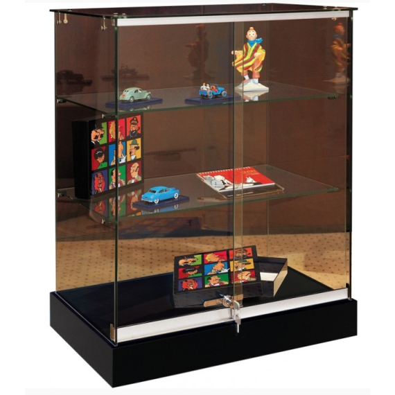 Vitrine basse socle noir