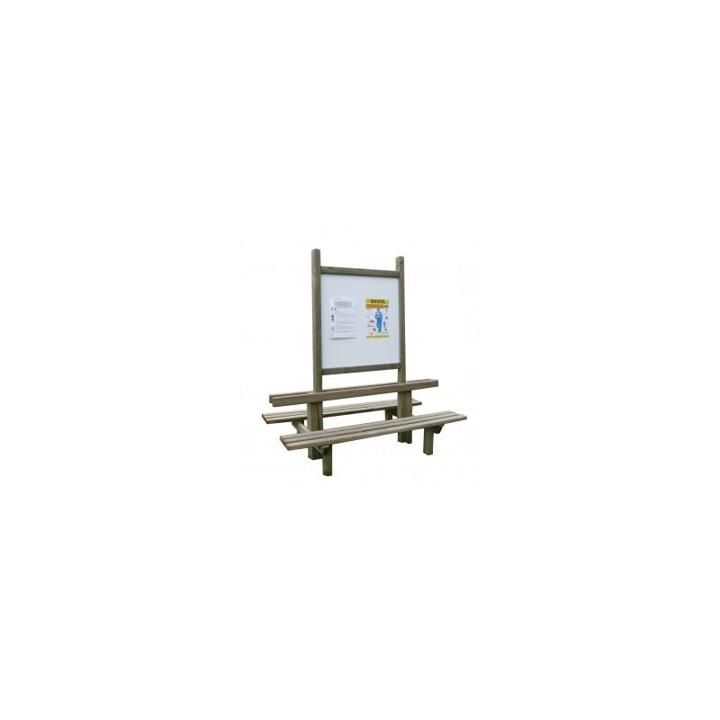 Banc avec tableau d'affichage 1,30 x 1,30m