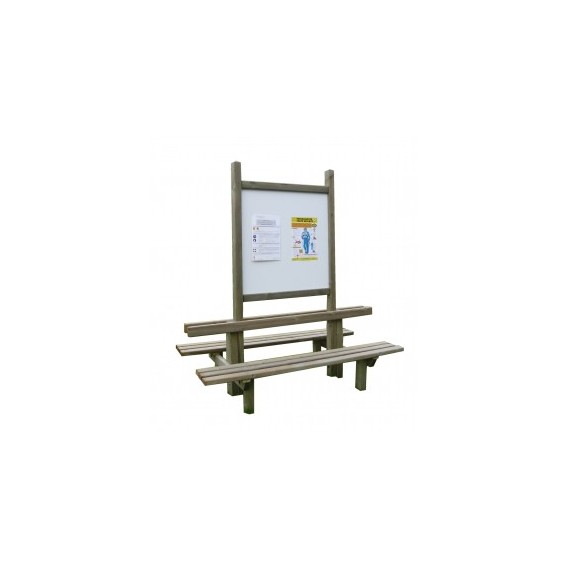 Banc avec tableau d'affichage 1,30 x 1,30m
