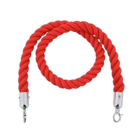 Cordon en chanvre rouge Extrémité Chrome L1500