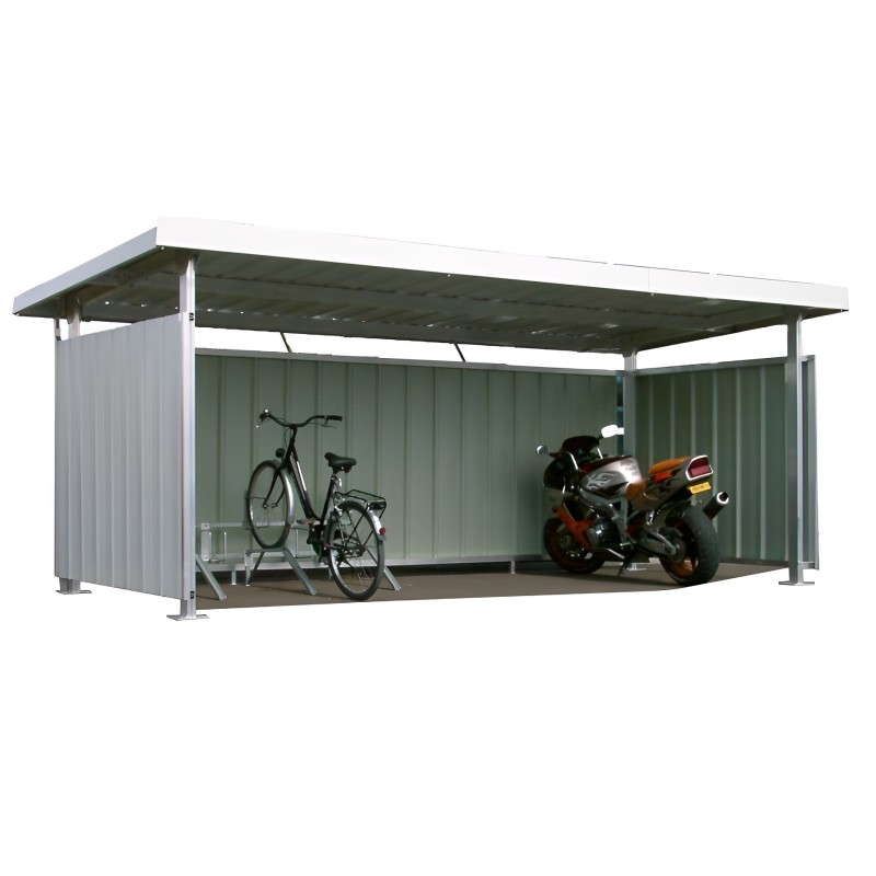 Bandeau avant pour travée suivant abri deux roues aluminium