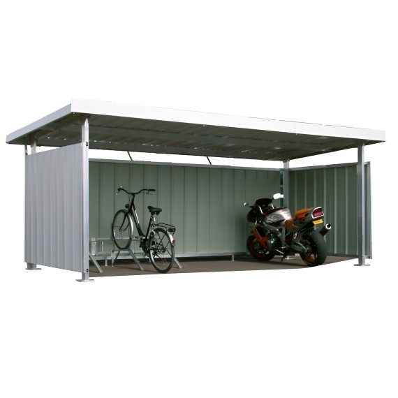 Bandeau avant pour travée suivant abri deux roues aluminium