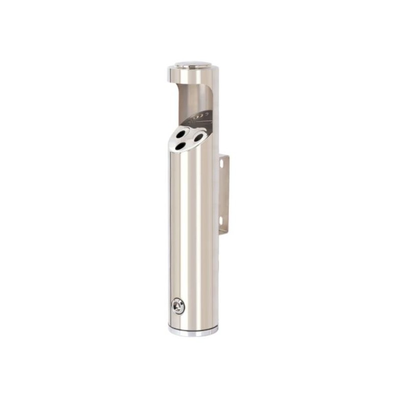 Cendrier mural rond inox