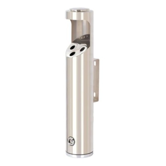 Cendrier mural rond inox