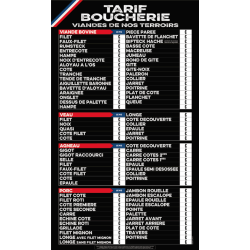 Tarif boucherie - Ruban FRANCE
