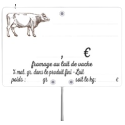 Étiquette Lait de Vache