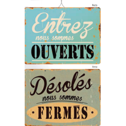Pancarte Ouverts/Fermé Vintage