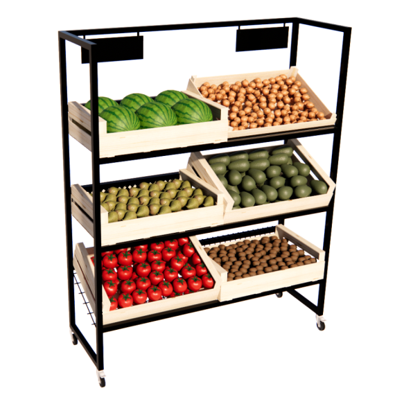 Étal fruits et légumes étroit