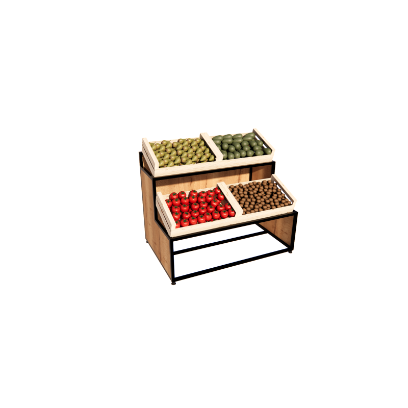 Présentoir Fruits et Légumes bois