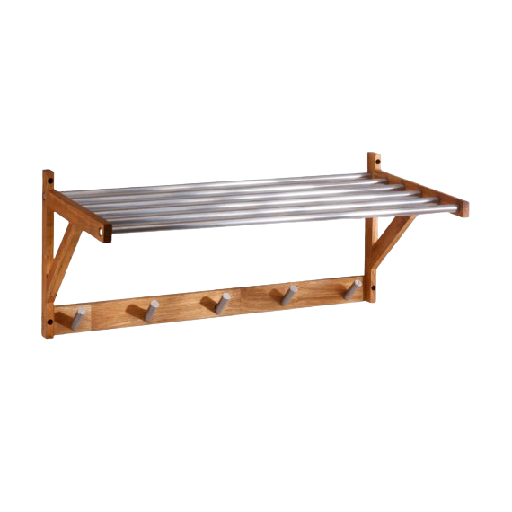 Porte manteau chêne tube en inox