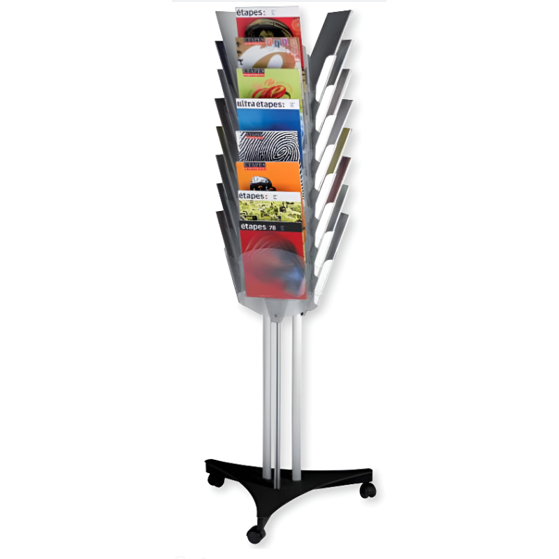 Présentoir de documents 3 faces 24 cases