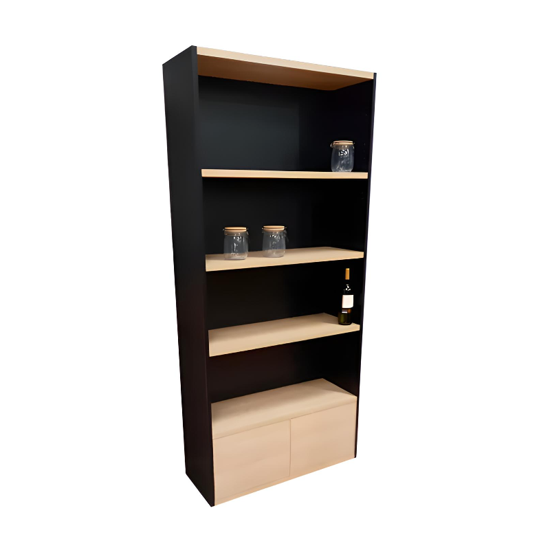 Armoire haute portes basses bois noir