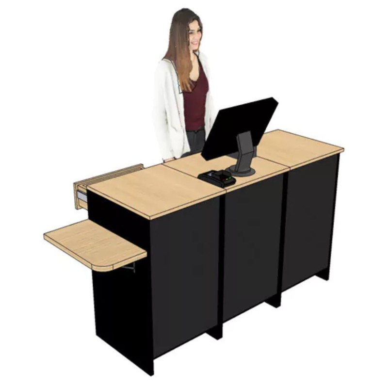 Comptoir d'encaissement bois noir