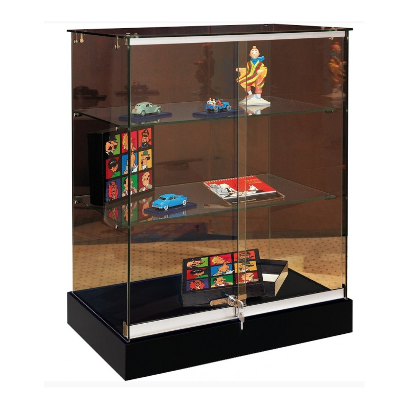 Vitrine basse socle noir