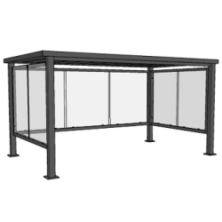 Abri caddie à toit plat