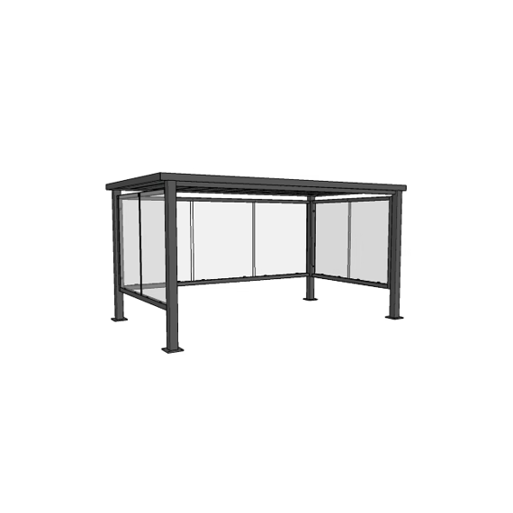 Abri caddie à toit plat