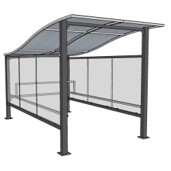 Abri caddie à toit vague