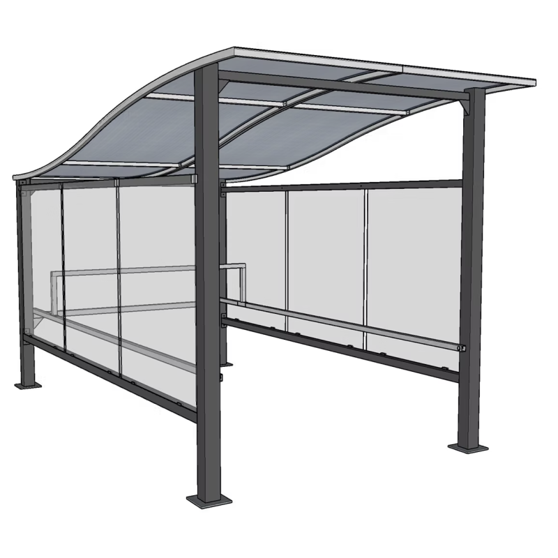 Abri caddie à toit vague