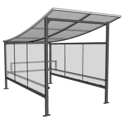 Abri caddie à toit concave