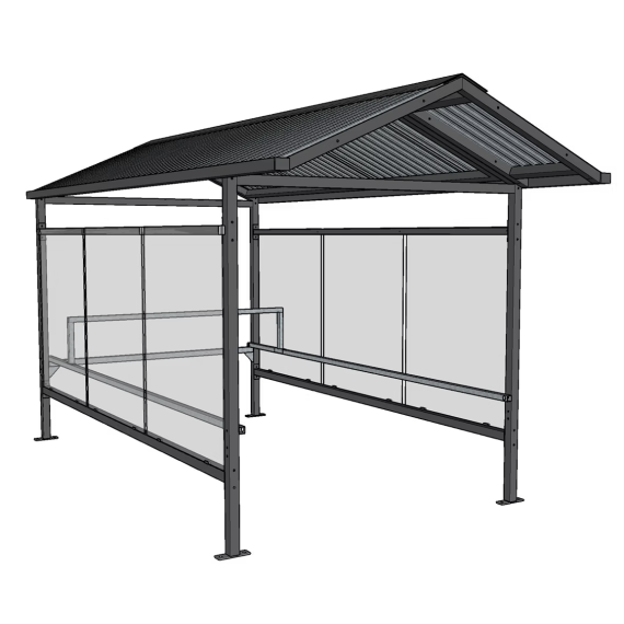 Abri caddie à toit double pente