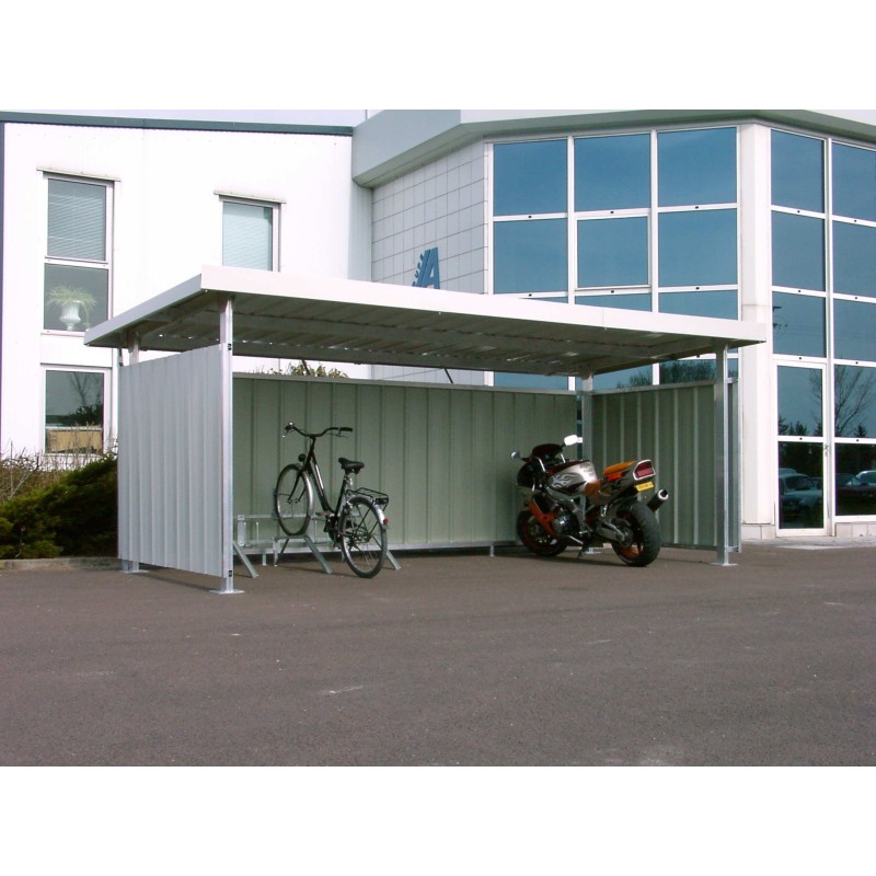 Abri deux roues aluminium 10 mètres