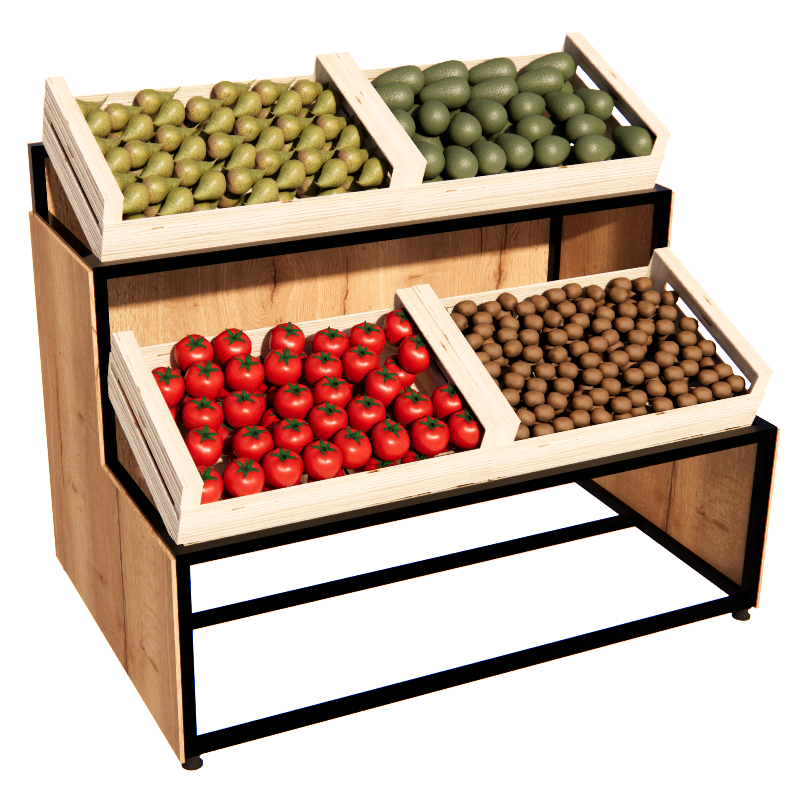 Présentoir Fruits et Légumes bois