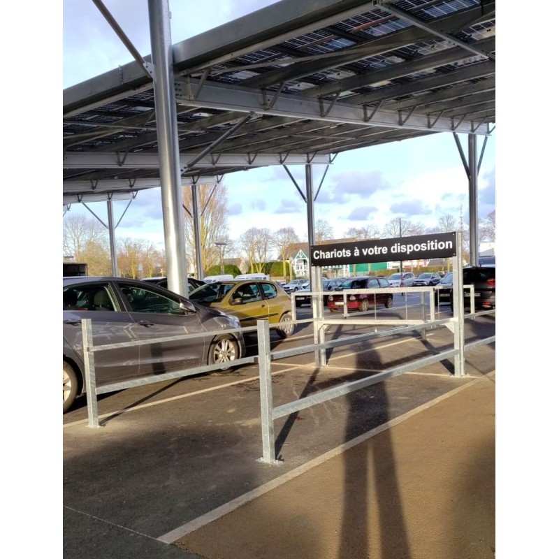 Parc caddie pour supermarchés | Protection chariots extérieurs
