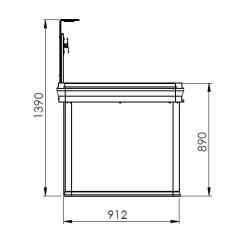 Meuble de caisse 1500 compacte monté