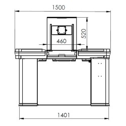 Meuble de caisse 1500 compacte monté