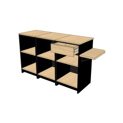 Comptoir encaissement bois noir