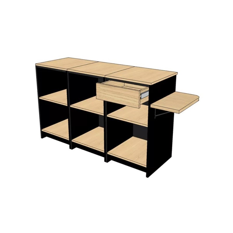 Comptoir d’encaissement en bois | Meuble de caisse magasin