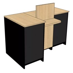 Comptoir encaissement en bois noir et clair format L