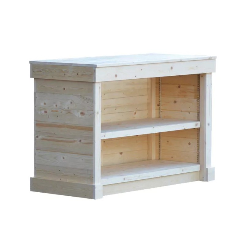 Comptoir de caisse bois clair – Avec ou sans roulettes