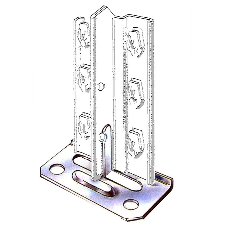 Pied pour rayonnage rack galvanisé disponible en métal et plastique