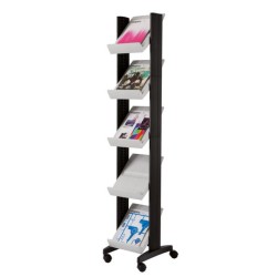 Présentoir document à roulettes 5 tablettes