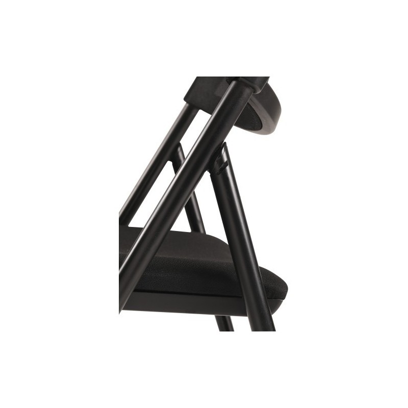 Chaise Pliante Noire – Structure Acier Chromé 110kg | Agenc'Mag