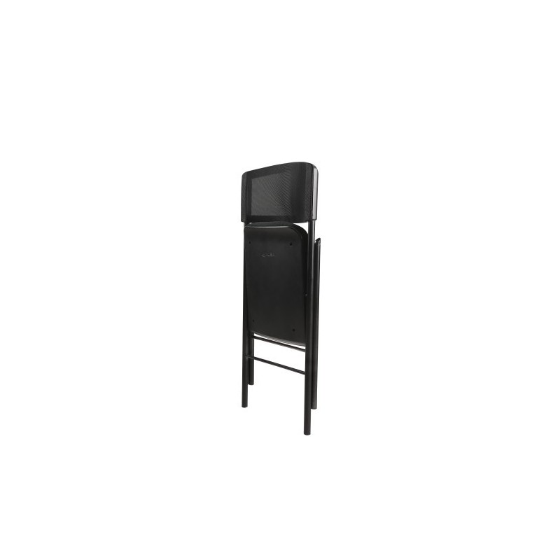Chaise Pliante Noire – Structure Acier Chromé 110kg | Agenc'Mag