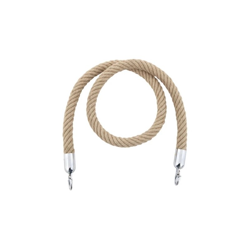 Cordon en chanvre naturel Extrémité Chrome  L1500
