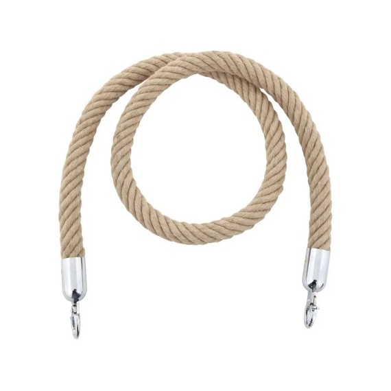 Cordon en chanvre naturel Extrémité Chrome  L1500