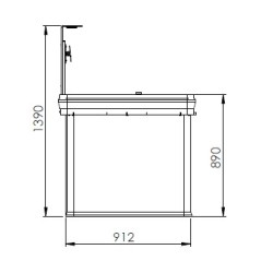 Comptoir caisse 1800 acier bois à monter