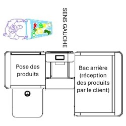 Comptoir caisse 1500 acier bois monté