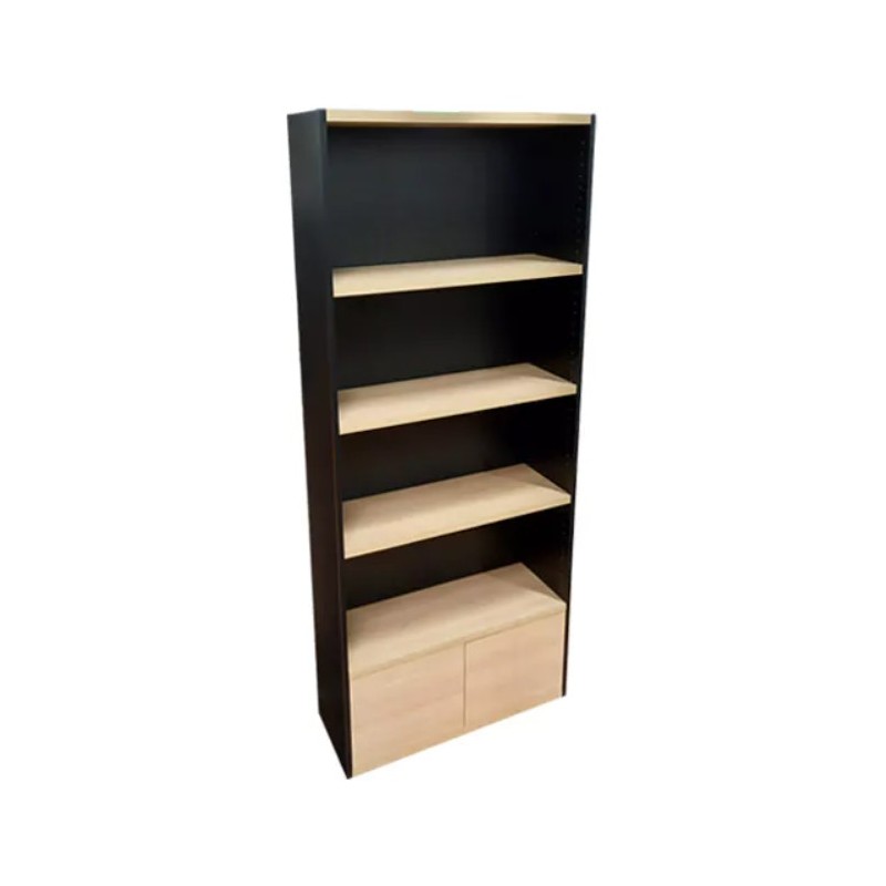 Armoire haute portes basses bois noir