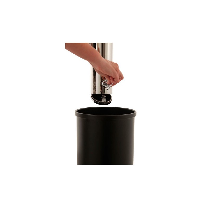 Cendrier mural rond inox