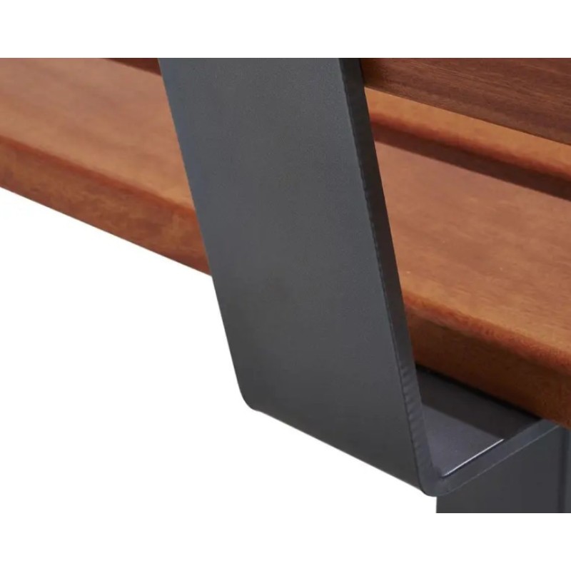 Banc Public PAGODE en bois et acier idéal pour équiper vos espaces verts