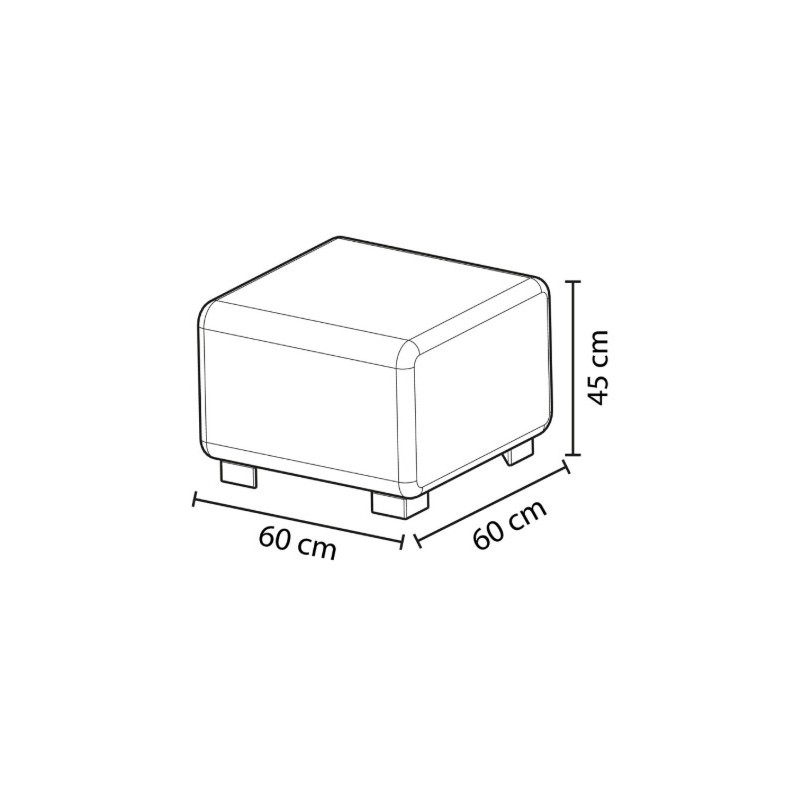 Pouf 1 place tissu