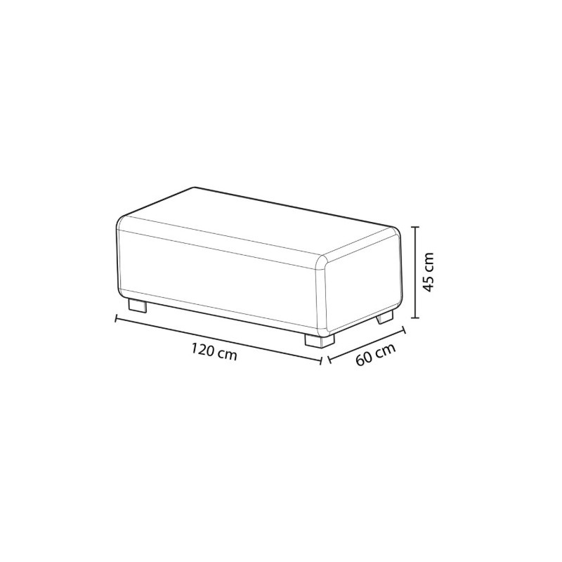 Pouf 2 places tissu