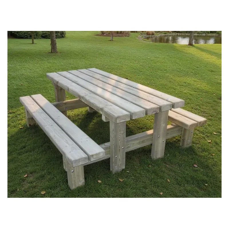 Table de pique-nique CAMPAGNARDE en bois pour 6 à 8 personnes