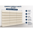 Kit gondole murale de magasin 3 m – Hauteur 2200 mm