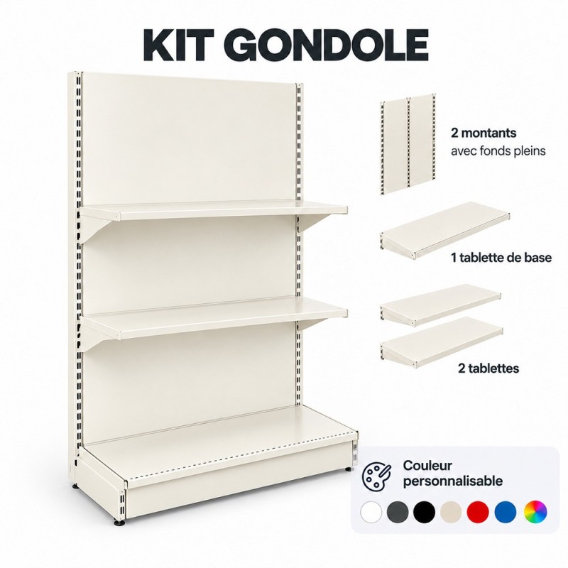 Kit Gondole de magasin murale haute | Rayonnage magasin
